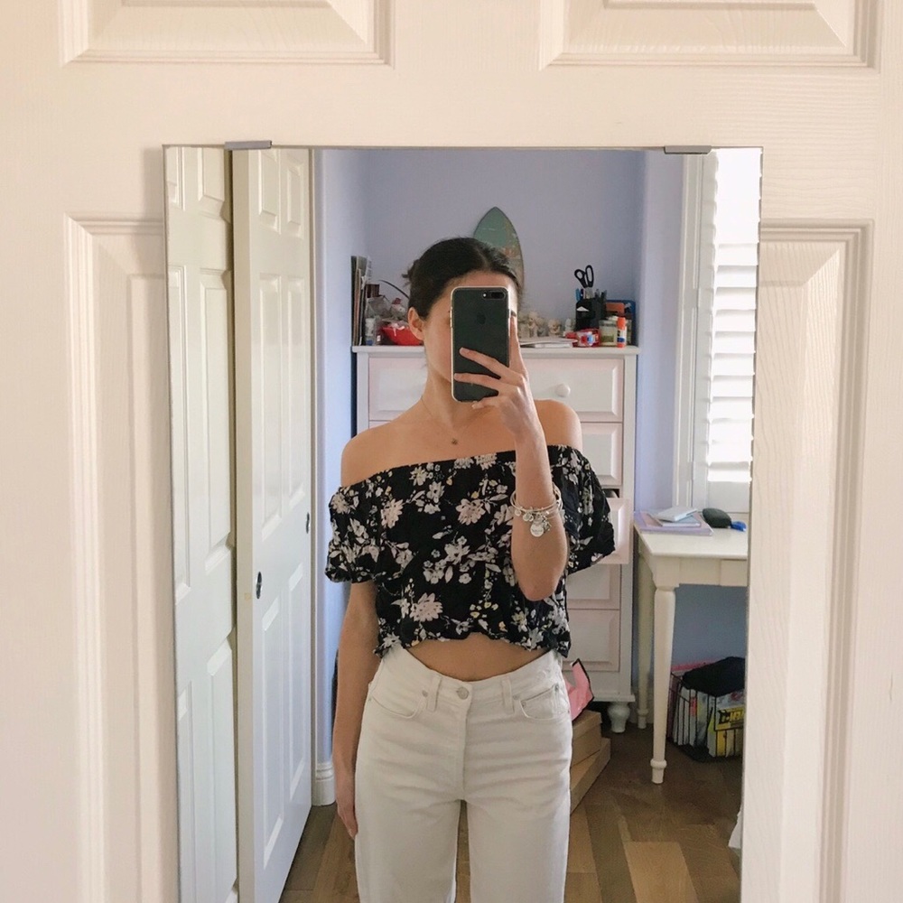 floral off the shoulder top